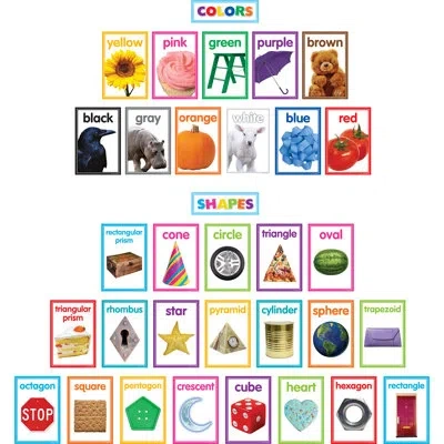Teacher Created Resources Colorful Photo Shapes And Colors Cards Bulletin Board Set In Multicolor