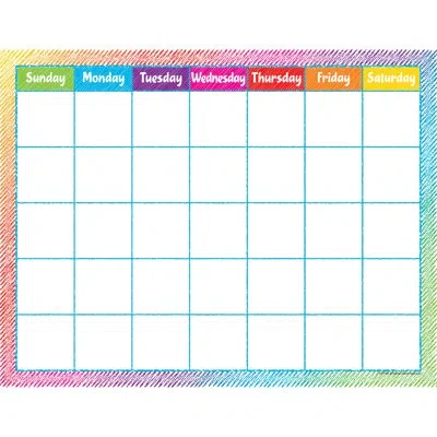 Teacher Created Resources Colorful Scribble Calendar Chart, Pack Of 6 In Multi