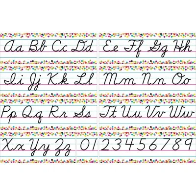 Teacher Created Resources Colorful Vibes Cursive Writing Bulletin Board Set In Black