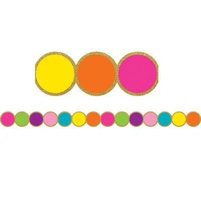 Teacher Created Resources Confetti Circles Die-cut Border Trim In Multicolor