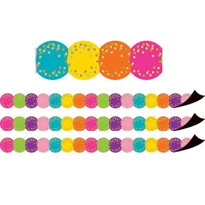 Teacher Created Resources Confetti Circles Die-cut Magnetic Border In Red;yellow;pink