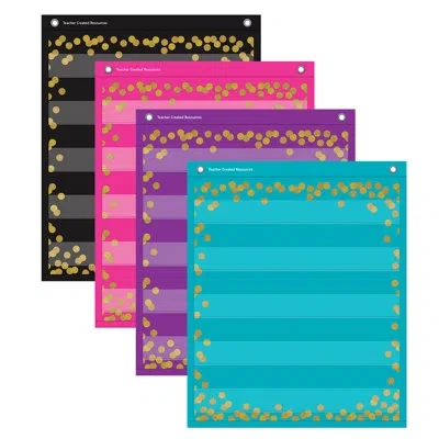 Teacher Created Resources Confetti Colorful Magnetic Mini Pocket Charts In Blue;black;pink