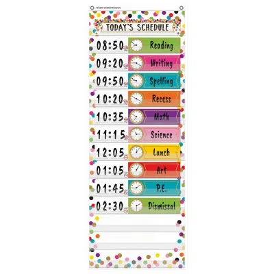 Teacher Created Resources Confetti Daily Schedule Pocket Chart