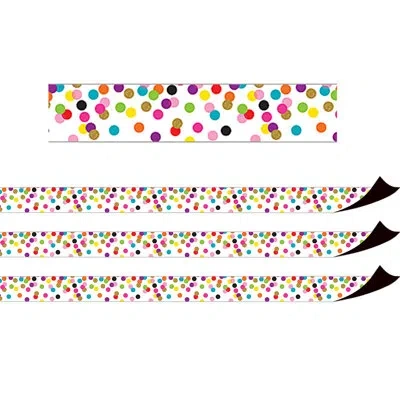 Teacher Created Resources Confetti Magnetic Border In Blue;white;yellow