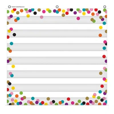 Teacher Created Resources Confetti Pocket Chart In White;red;yellow