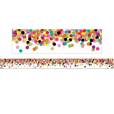Teacher Created Resources Confetti Straight Rolled Border Trim In Red;yellow;pink