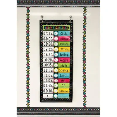 Teacher Created Resources Daily Schedule Pocket Chart In Black