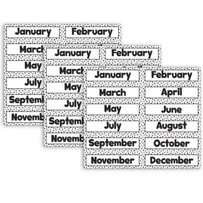 Teacher Created Resources Dots On Monthly Headliners In Black;white