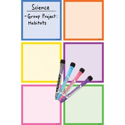 Teacher Created Resources Dry-erase Magnetic Square Notes In Green;yellow;pink