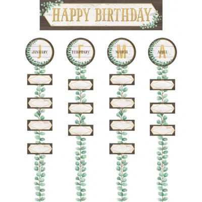 Teacher Created Resources Eucalyptus Happy Birthday Bulletin Board Set In Green;yellow