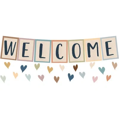 Teacher Created Resources Everyone Is Welcome Welcome Bulletin Board Set In Blue;black;beige