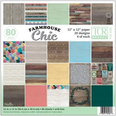 Teacher Created Resources Farmhouse Chic Project Paper In Brown;red;yellow