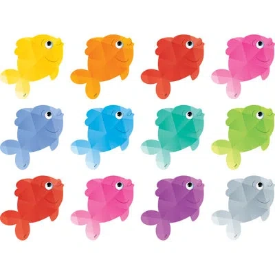 Teacher Created Resources Fish Mini Accents In Red;yellow;purple