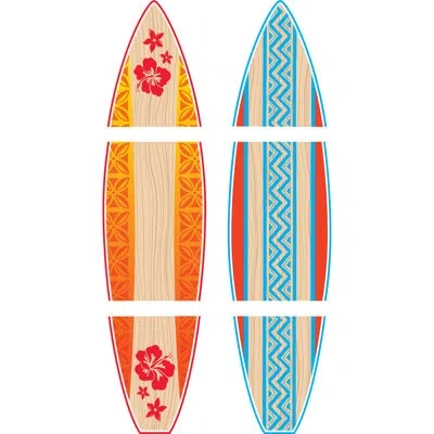 Teacher Created Resources Giant Surfboards Bulletin Board Display Set In Blue;orange