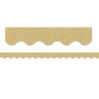 Teacher Created Resources Green Glitz Scalloped Border Trim In Gold