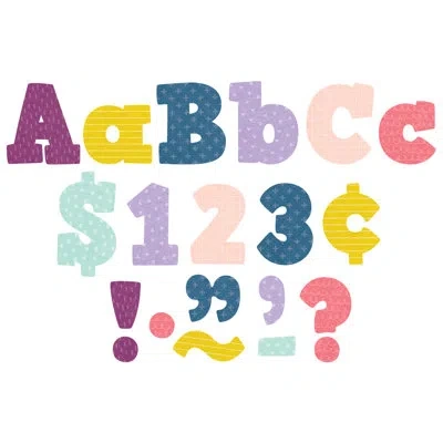 Teacher Created Resources Happy Day Bold Block And Letters Combo Pack In Green;yellow;pink