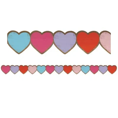 Teacher Created Resources Home Sweet Classroom Hearts Die-cut Border Trim In Blue;red;pink;purple