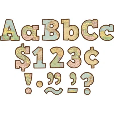 Teacher Created Resources Map Bold Block And Letters Combo Pack In Brown