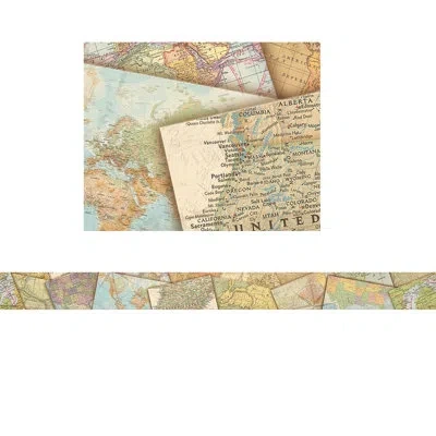 Teacher Created Resources Map Straight Border Trim In Brown
