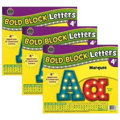 Teacher Created Resources Marquee Bold Block 4" Letters Combo Pack
