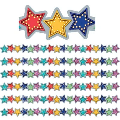 Teacher Created Resources Marquee Stars Border Trim In Blue;red;yellow