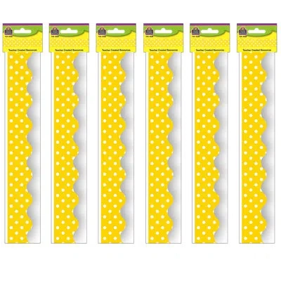 Teacher Created Resources Mini Polka Dots Border Trim In White;yellow