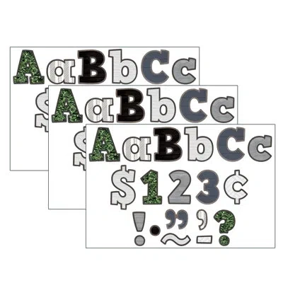 Teacher Created Resources Modern Bold Block 4" Letters Combo Pack In Black;white;green