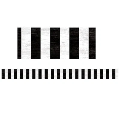 Teacher Created Resources Modern Farmhouse Black Stripes Straight Border Trim In Black;white