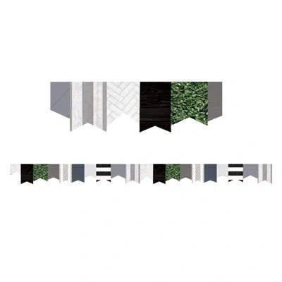 Teacher Created Resources Modern Farmhouse Pennants Die-cut Border Trim In Gray