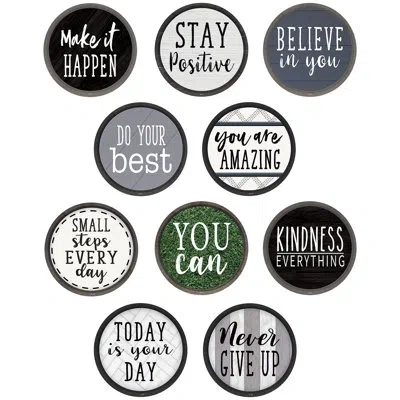 Teacher Created Resources Modern Farmhouse Positive Saying Accents In Black;green