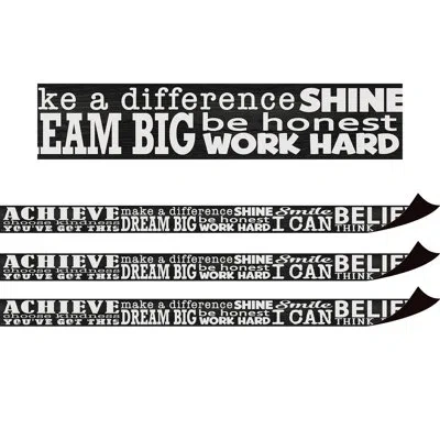 Teacher Created Resources Modern Farmhouse Positive Sayings Magnetic Border In Black;white
