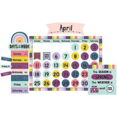 Teacher Created Resources Oh Happy Day Calendar Bulletin Board Set In Blue;yellow