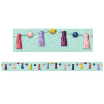 Teacher Created Resources Oh Happy Day Pom-poms And Tassels Straight Border Trim In Multi