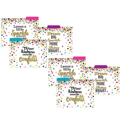 Teacher Created Resources Open Filing Unit File Folders In Black;white;gold