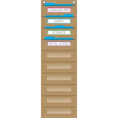 Teacher Created Resources Open Filing Unit Wall File Pockets In Brown,clear