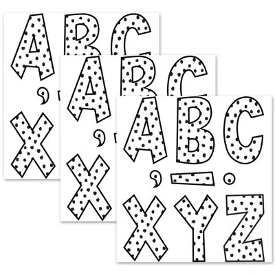 Teacher Created Resources Painted Dots Fun Font Letters In Black