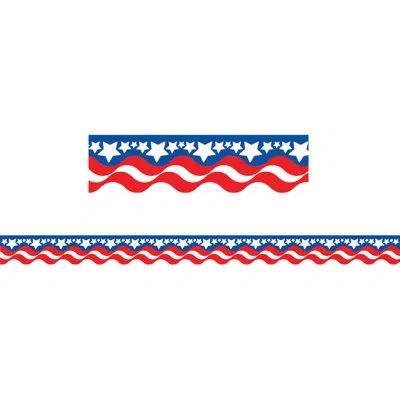 Teacher Created Resources Patriotic Border Trim In Blue;white;red