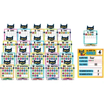 Teacher Created Resources Pete The Cat Numbers Bulletin Board Set In Black;yellow