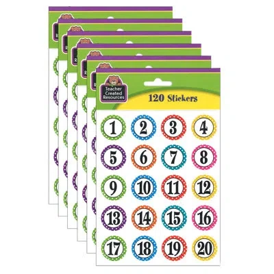 Teacher Created Resources Polka Dot Numbers 720 Piece Stickers Set