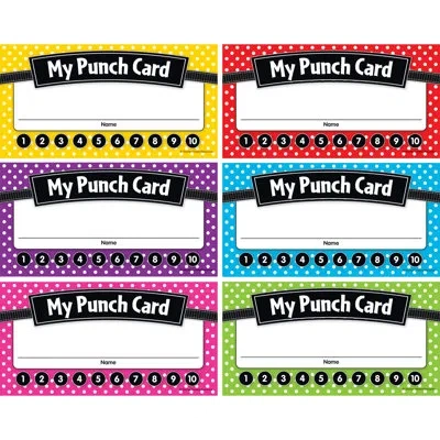 Teacher Created Resources Polka Dots Punch Cards