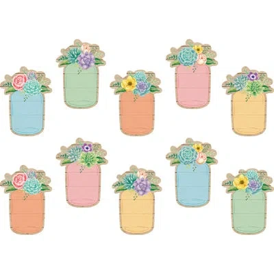 Teacher Created Resources Rustic Bloom Mason Jars Accent In Blue;green;orange