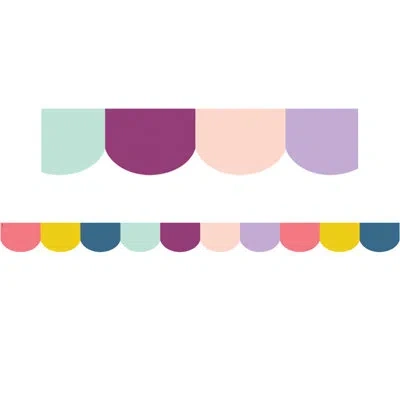 Teacher Created Resources Scalloped Die-cut Border Trim In Green;pink;purple