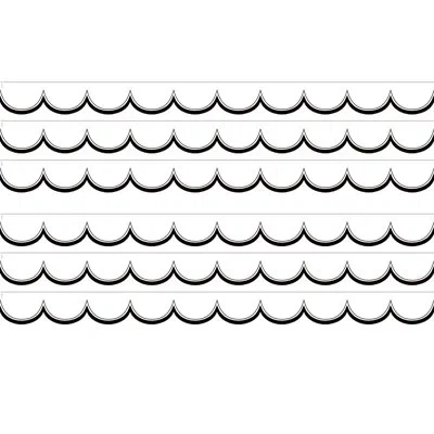 Teacher Created Resources Scalloped Die-cut Border Trim In White,black