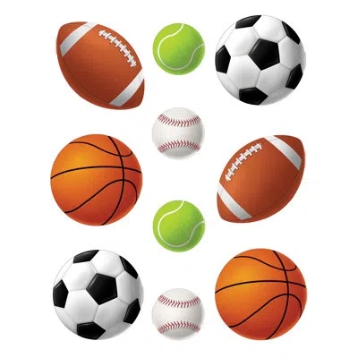 Teacher Created Resources Sports Balls Accents In Brown;white;green