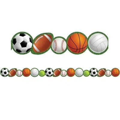 Teacher Created Resources Sports Die-cut Border Trim In Brown;white