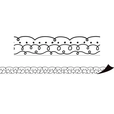 Teacher Created Resources Squiggles And Dots Magnetic Border In Black;gray