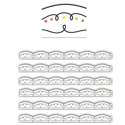 Teacher Created Resources Squiggles Dots Die-cut Border Trim In White
