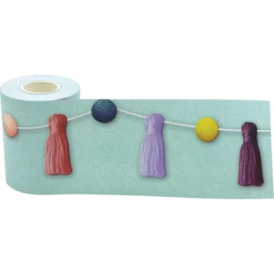 Teacher Created Resources Tassels Straight Rolled Border Trim In Blue;yellow;purple