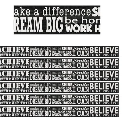 Teacher Created Resources Teacher Created Resource Farmhouse Positive Sayings Border Trim In Black;white