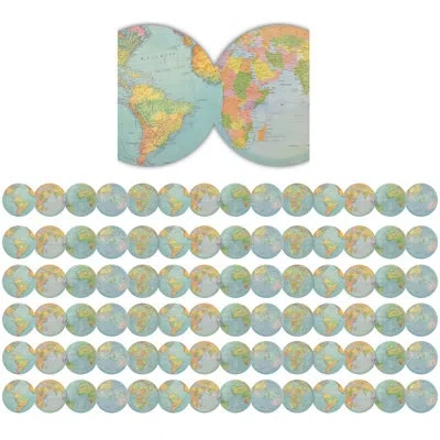 Teacher Created Resources Travel The Map Border Trim In Blue